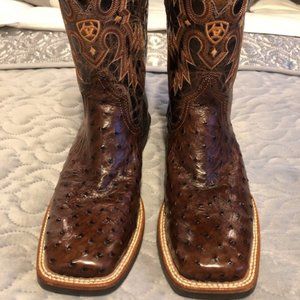 Ariat Quantum Pro Full Quill Ostrich Boots 8 D
